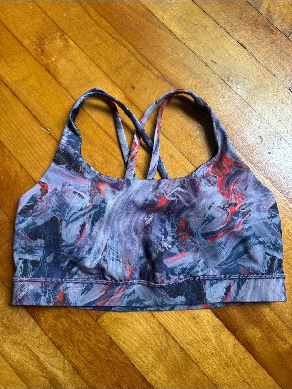 lululemon athletica Abstract Swirl Sports Bra - Gray & Red size 8